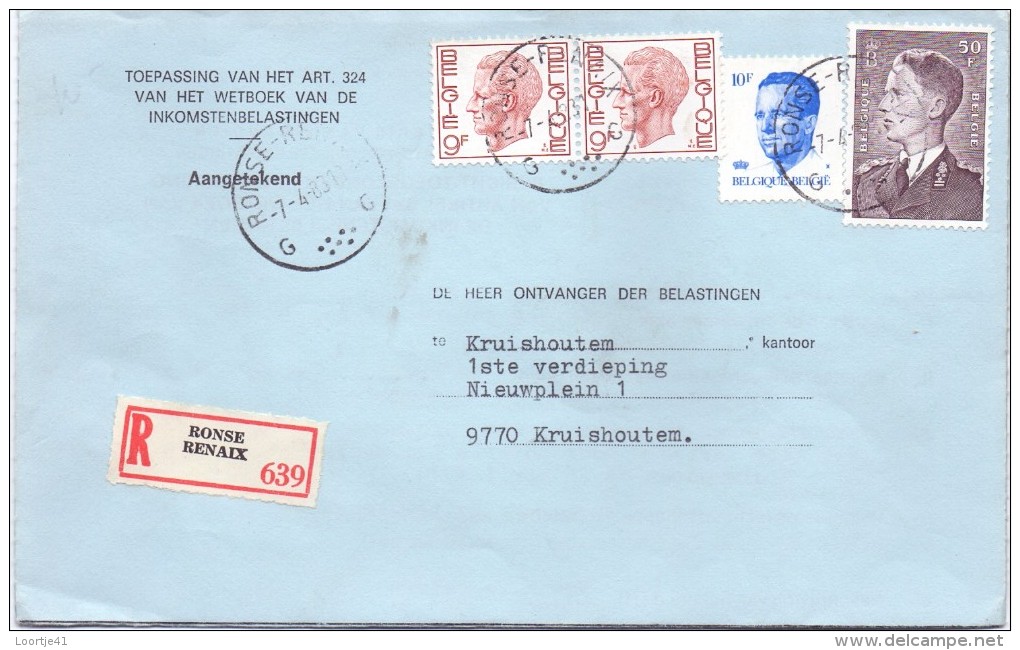 Omslag Brief Enveloppe - Aangetekend - Ronse Renaix 639 Naar Kruishoutem - 1983 - Enveloppes-lettres