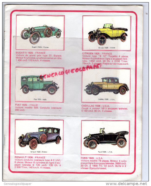 AUTOMOBILE-VOITURE-IMAGES- DE 1925 A NOS JOURS-TRACTION AVANT-CITROEN-BUGATTI-FIAT-HOTCHKISS--DELAYE-FORD-OPEL-DELAGE- - Auto