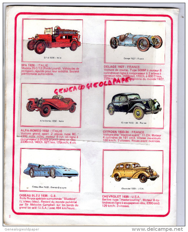 AUTOMOBILE-VOITURE-IMAGES- DE 1925 A NOS JOURS-TRACTION AVANT-CITROEN-BUGATTI-FIAT-HOTCHKISS--DELAYE-FORD-OPEL-DELAGE- - Auto