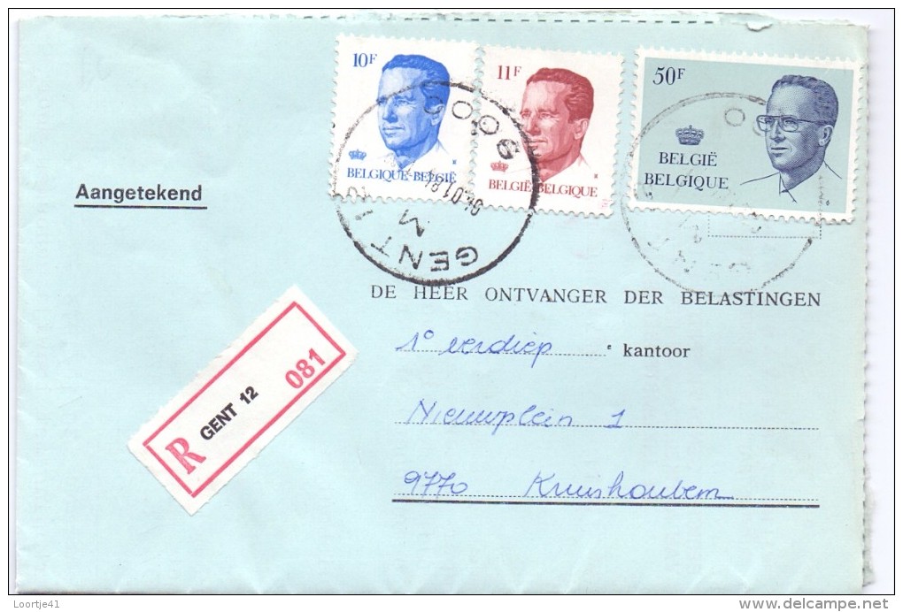 Omslag Brief Enveloppe - Aangetekend - Gent 12 - 081 Naar Kruishoutem - 1984 - Enveloppes-lettres