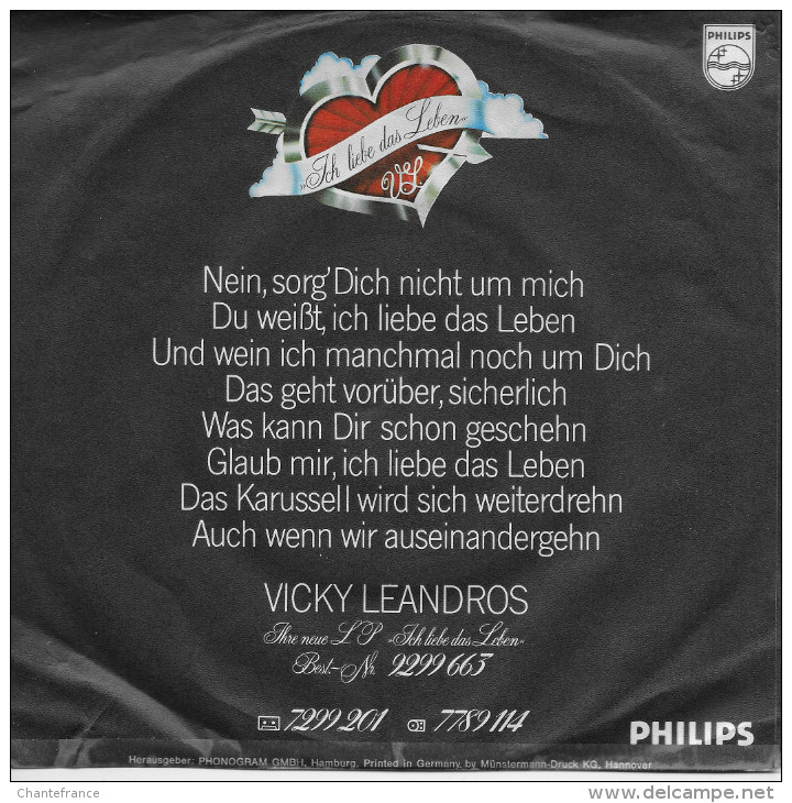 Vicky Leandros 45t. SP ALLEMAGNE *ja,ja Der Peter Der Ist Schlau* - Sonstige - Deutsche Musik