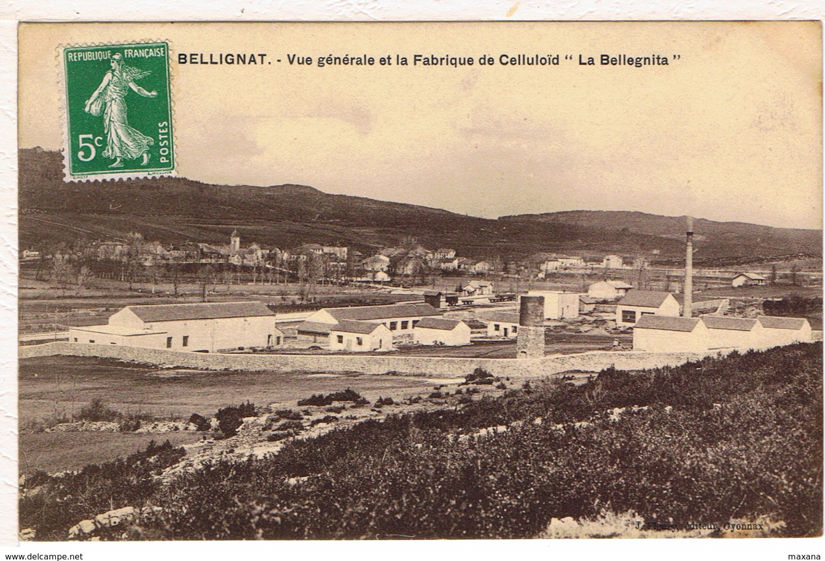 01BEL3- BELLIGNAT - Vue Générale , Et  La Fabrique De Celluloïd , " La Bellegnita " - Non Classés