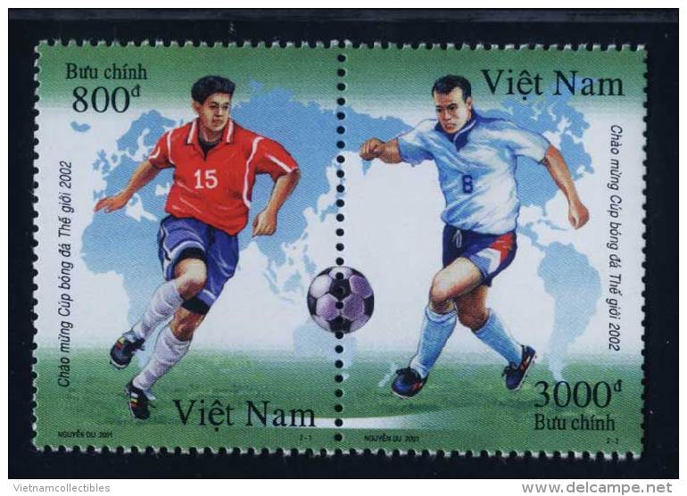 Vietnam Viet Nam MNH Perf Withdrawn Stamps In Se-tenant 2001 : Wold Cup Football (Ms869) - Viêt-Nam