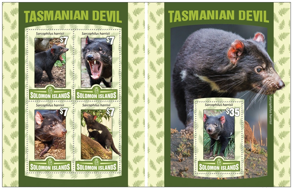 Solomon Island 2016 Tasmanian Devil MS+S/S SLM16125 - Other & Unclassified