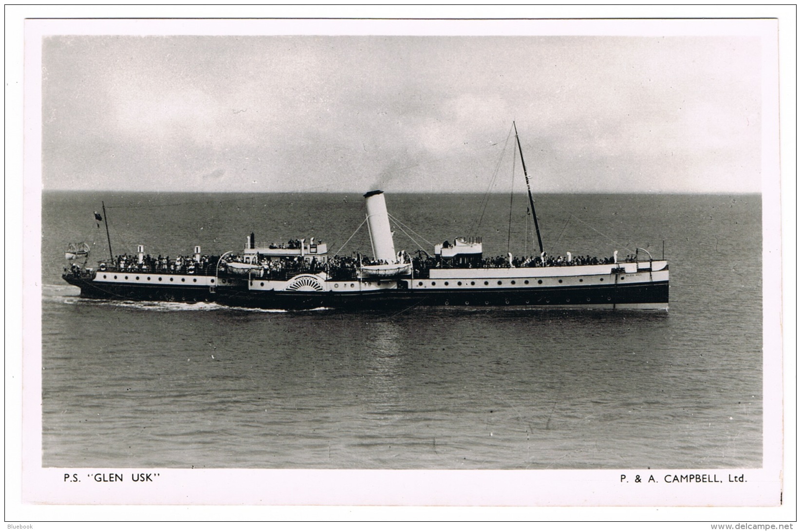 RB 1112 -  Raphael Tuck Real Photo Postcard - P &amp; A Campbell Ship - Paddlesteamer P.S. Glen Usk - Paquebote