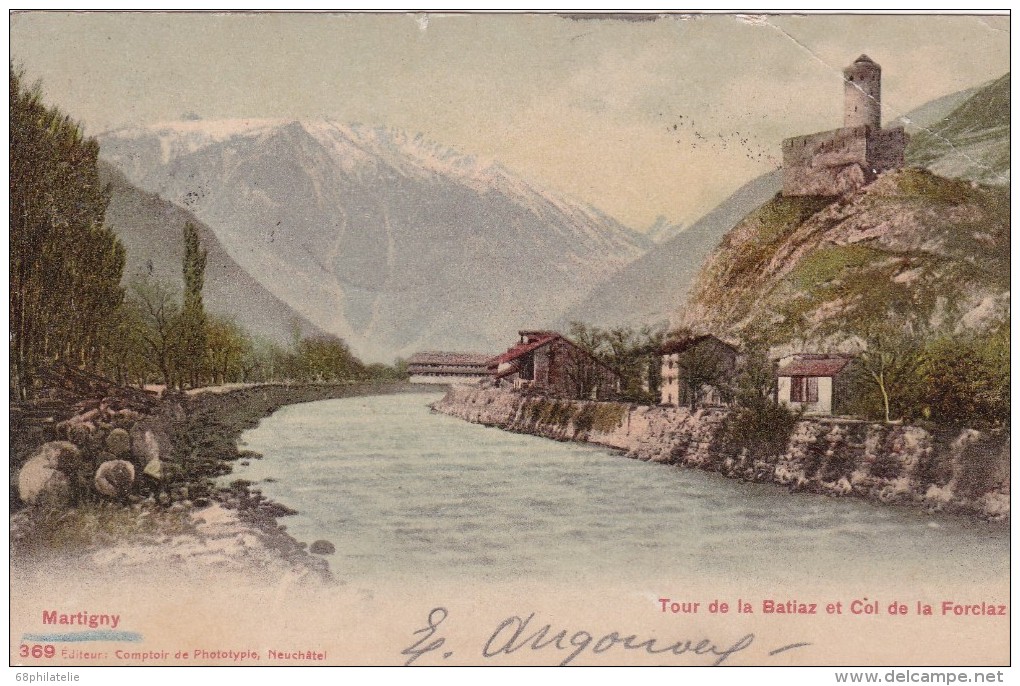 SUISSE 1904 CARTE POSTALE AVEC CACHET LINEAIRE  MARTIGNY - Brieven En Documenten