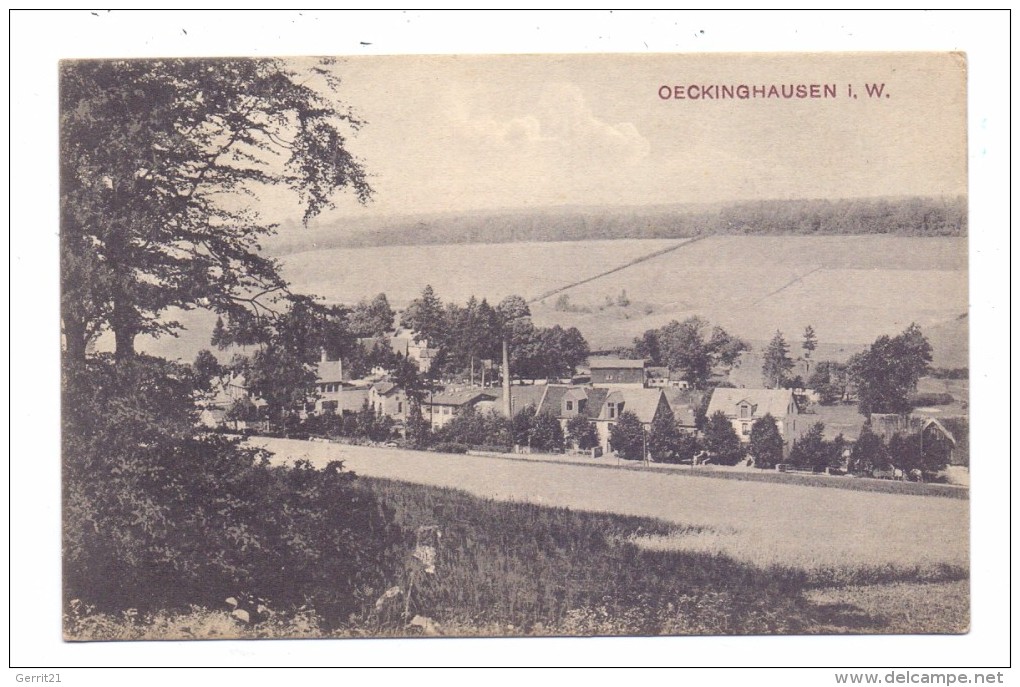 5884 HALVER - OECKINGHAUSEN, Panorama, 1909, Bahnpost Halver- Schalksmühle, Zug 47 - Halver