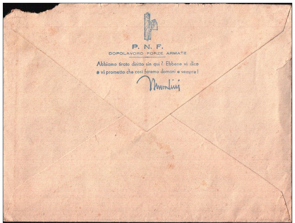 BUSTA POSTA MILITARE N.203 DEL 1940 P.N.F. DA CHIAPPERA CUNEO ALPINO IN PARTENZA PER LA RUSSIA - Documenti