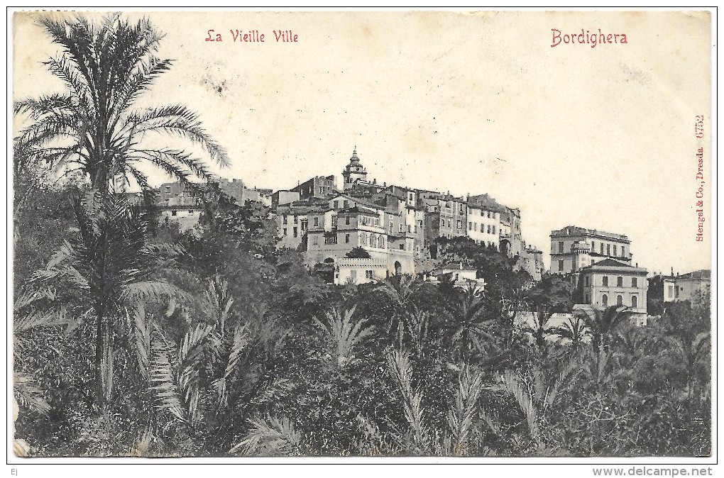 La Vieille Ville Bordighera - Postmark 1906 - Stengel - Imperia