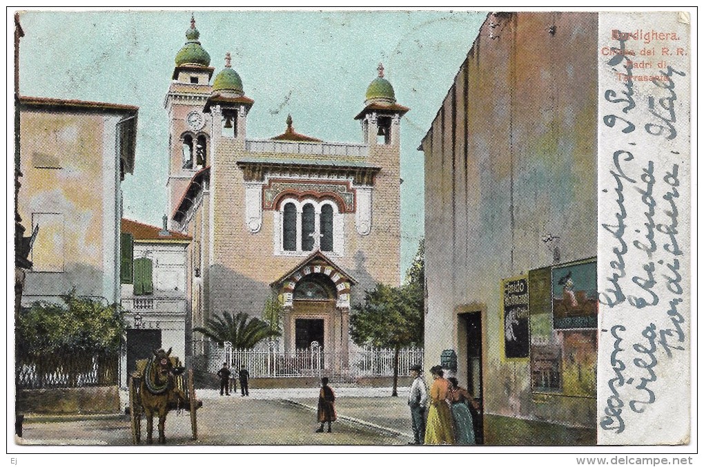 Bordighera Chiesa Dei RR Padri Di Terrasanta - Albertieri - Postmark 1902 - Imperia