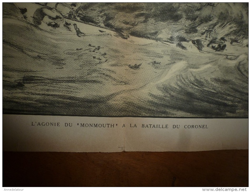 1914-18 Guerre Navale :Agonie Du MONMOUTH à La Bataille Du Coronel,    Illustrateur: R. Pinard - Documents