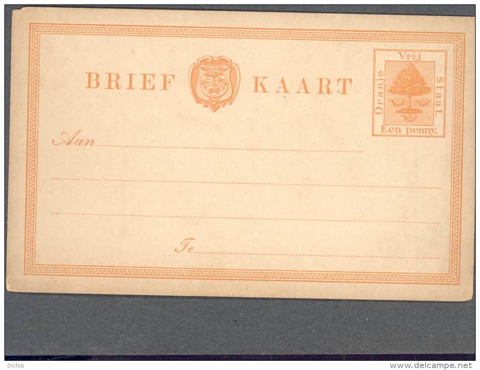 ORANGE FREE STATE, 1884 1d Orange Postcard Unused, Fine - Oranje Vrijstaat (1868-1909)