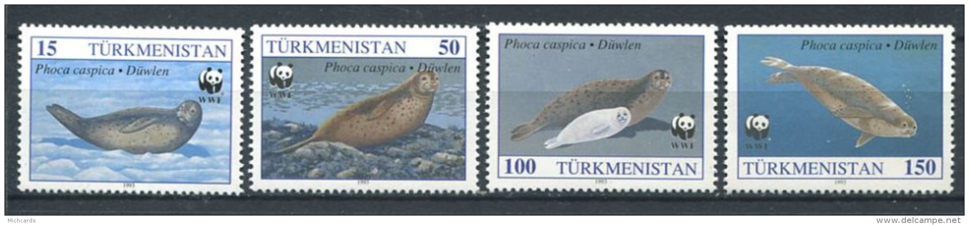 171 TURKMENISTAN 1993 - Yvert 40/43 - WWF Mammifere Marin - Neuf ** (MNH) Sans Trace De Charniere - Turkménistan