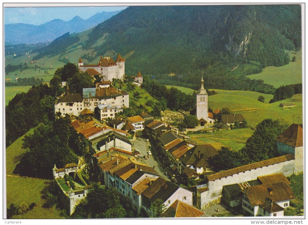 SUISSE,SWITZERLAND,SWISS, HELVETIA,SCHWEIZ,SVIZZERA ,FRIBOURG,GRUYERES,prés Bulle,église,chateau - Bulle