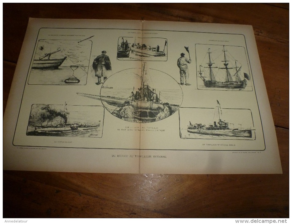 1925 Illustrations De Lucien Jonas: Histoire De La MARINE ...du BRULOT Au TORPILLEUR MODERNE - Documents