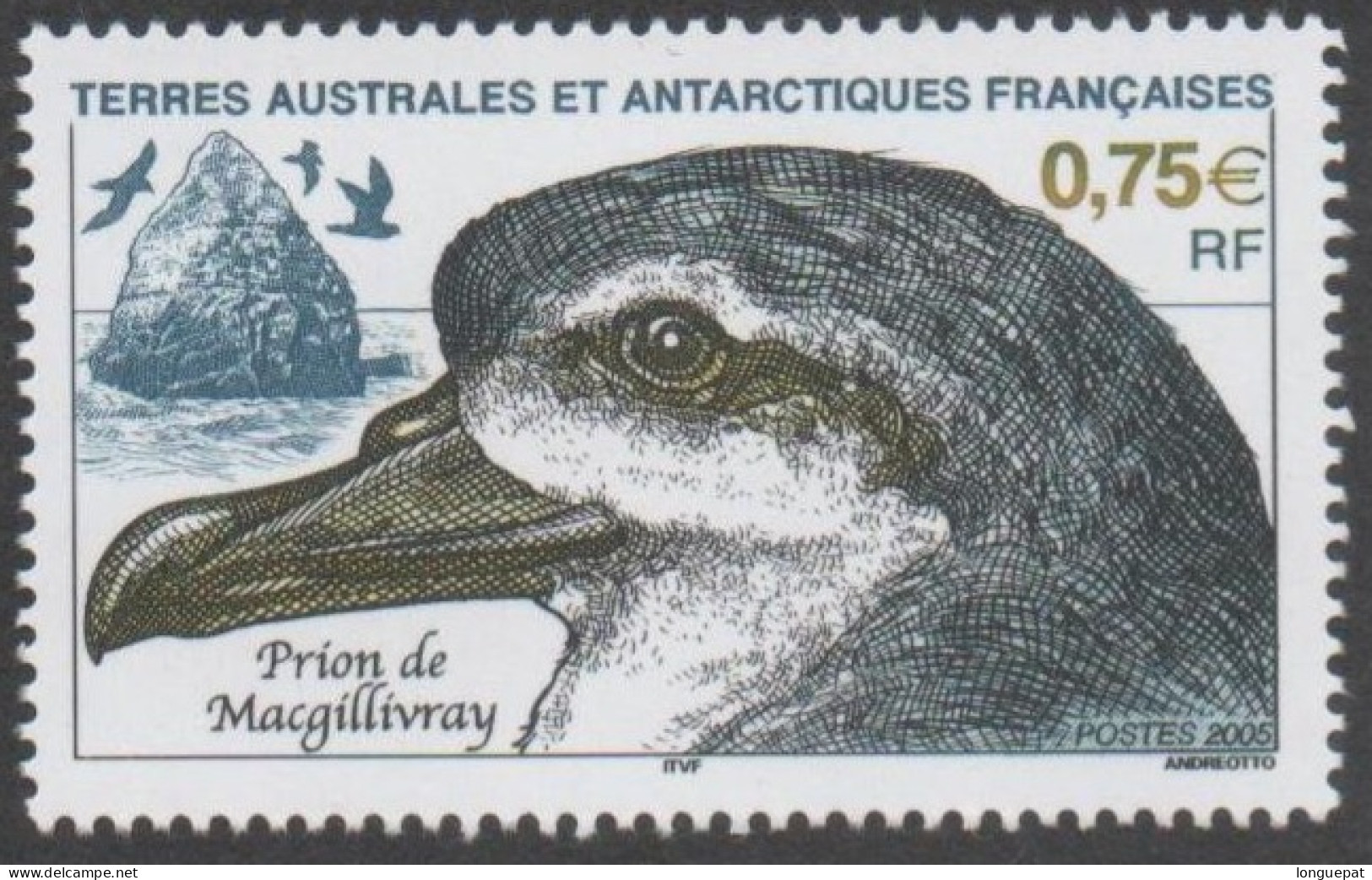 TAAF : Faune Antarctique -  Prion De Macgillivray, Prion De Saint-Paul (Pachyptila Macgillivrayi ) - Unused Stamps