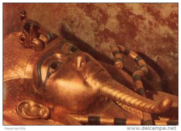 Thebes - Cartolina TOMB OF TUT ANKH AMUN KING'S MUMMY IN HIS ACTUAL THIRD COFFIN 1358 B.C. - OTTIMA M82 - Sculture