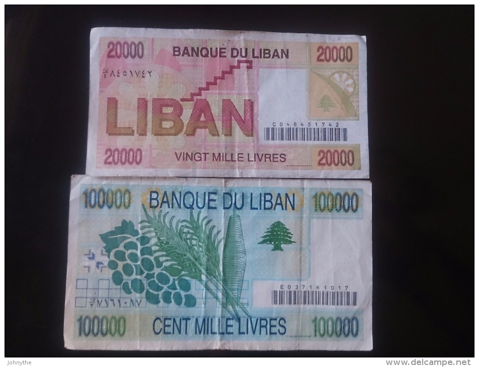 Lebanon 100000 Livres And 20000 Livres Used - Lebanon