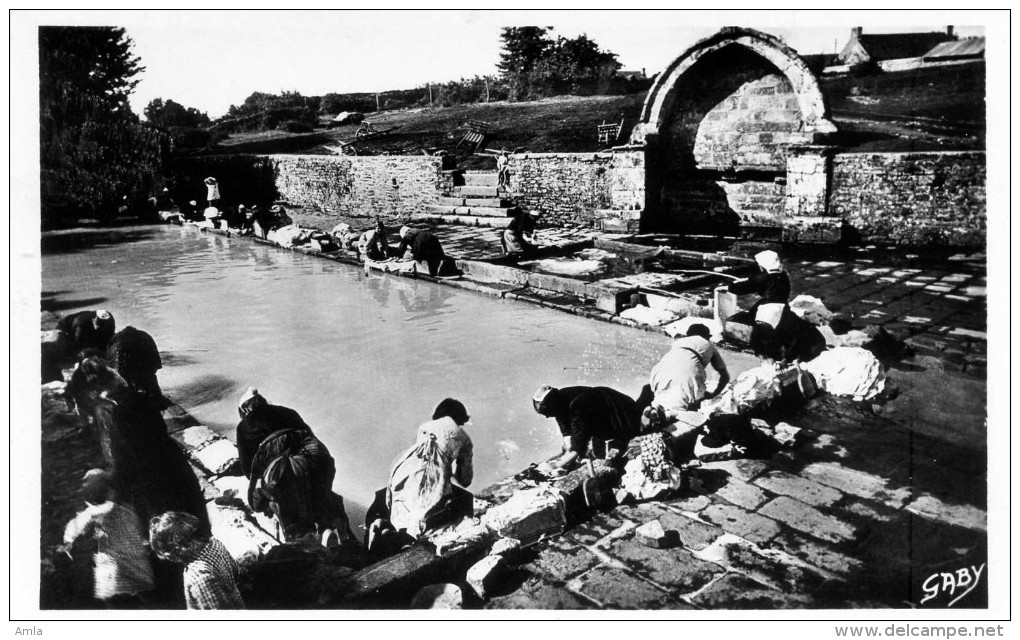 CP DEPT 56 PLUVIGNER  LAVOIR ET FONTAINE SAINT GUIGUER - Pluvigner