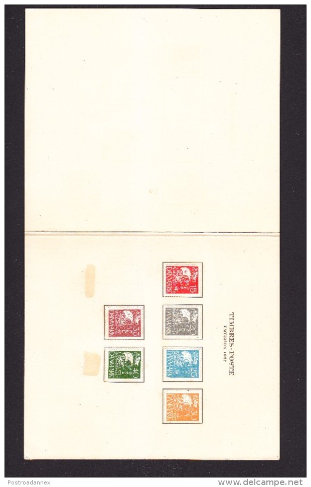 Denmark, Scott #192-197, Mint Hinged, Mounted On A Card, Caravel, Issued 1927 - Unused Stamps