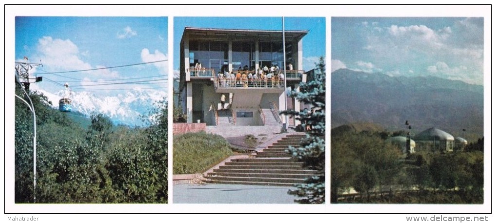 Kazakhstan - Alma Ata Almaty - Cableway - In The Mountains - Printed 1980 - 20.9x8.9 Cm - Kazakhstan