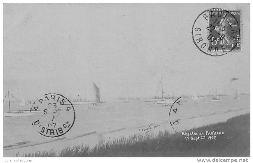 Pauillac     33     Les Régates 1907.  Carte Photo - Pauillac