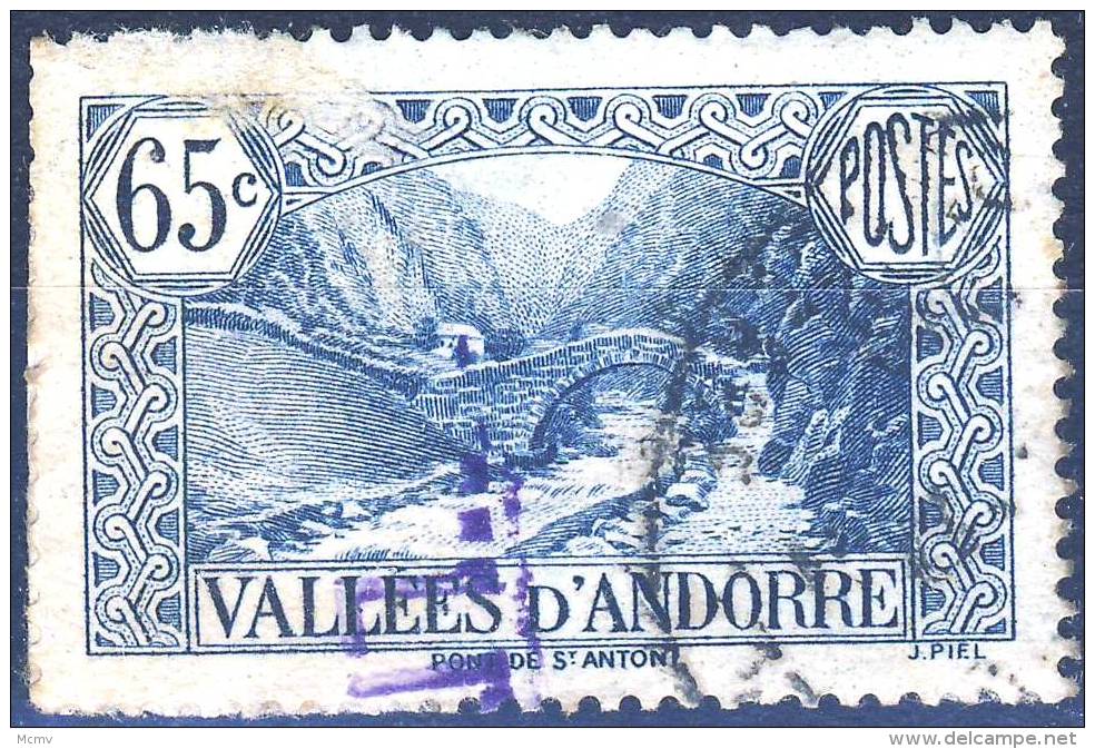 68 PONT De ST ANTONI 65C VERT BLEU OBLITERE ANNEE 1932/1933 - Usados