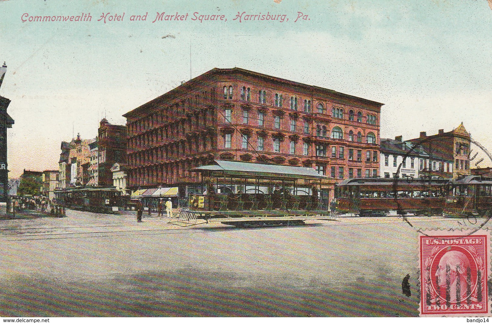 Harrisburg - Cmmonwealth Hotel And Market Square  - Pa   - Scan Recto-verso - Harrisburg