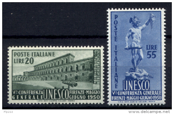 Italia Repubblica 1950 Unesco Sass.618/9 **/MNH VF/F - 1946-60: Neufs