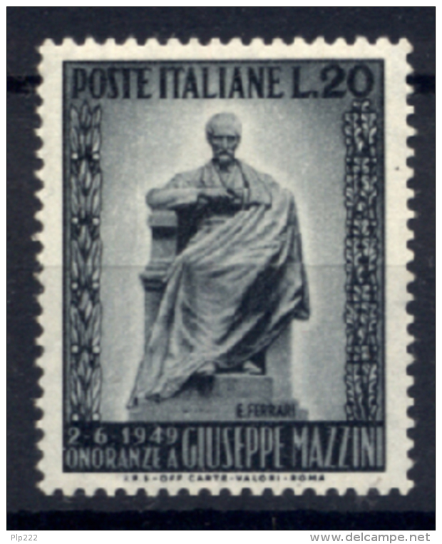 Italia Repubblica 1949 Mazzini Sass.604 **/MNH VF - 1946-60: Neufs