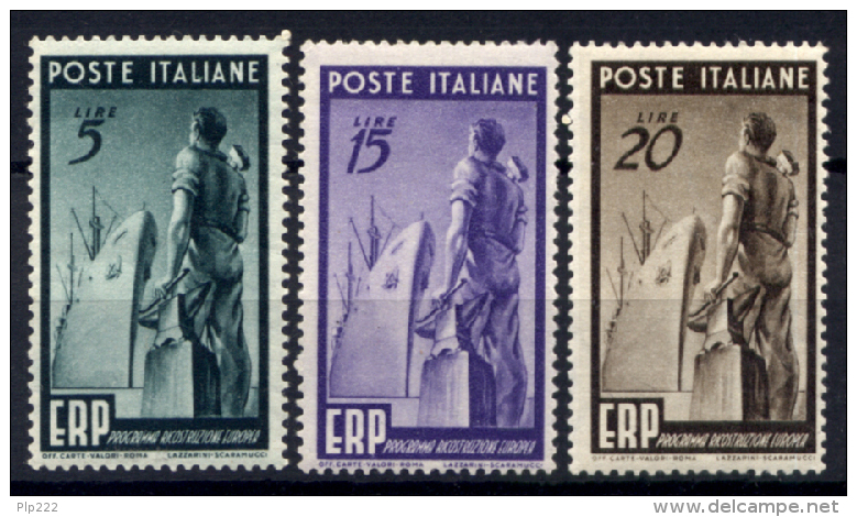 Italia Repubblica 1949 E.R.P. Sass.601/3 **/MNH VF/F - 1946-60: Neufs