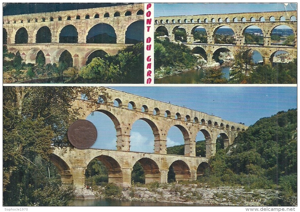 GARD - 30 - VERS - Le Pont Du Gard - CPSM GF Couleur Multivues - Autres & Non Classés