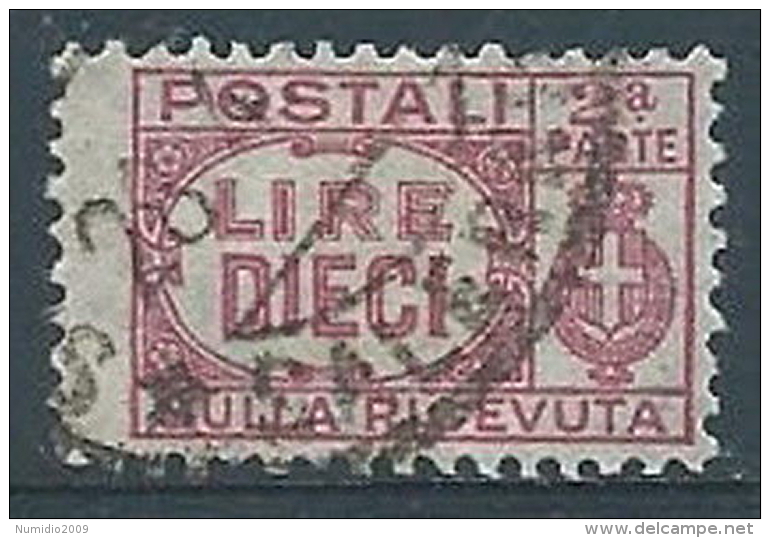 1946 LUOGOTENENZA USATO PACCHI POSTALI 10 LIRE SEZIONE -  RR3927 - Postpaketten