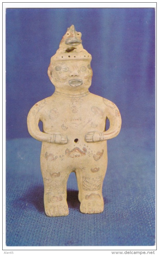 Costa Rica, Musuem Figurine Chorotegan Indian Male Statuette Figure, C1960s Vintage Postcard - Costa Rica