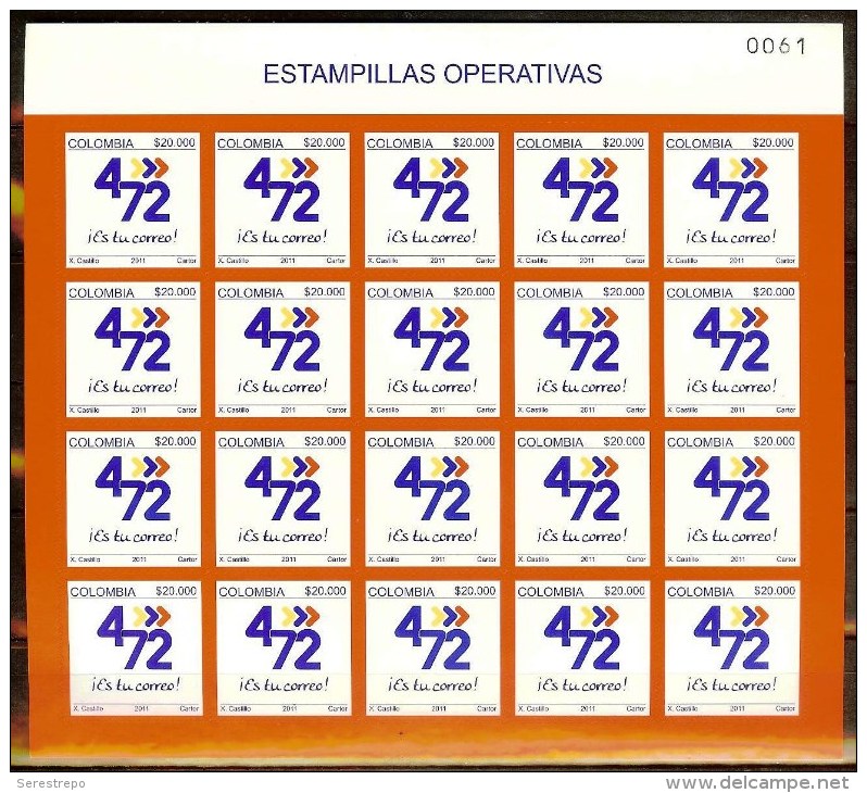 COLOMBIA 2011.03.22 [2679-1] Estampillas Operativas - New (Sheet) - Colombia