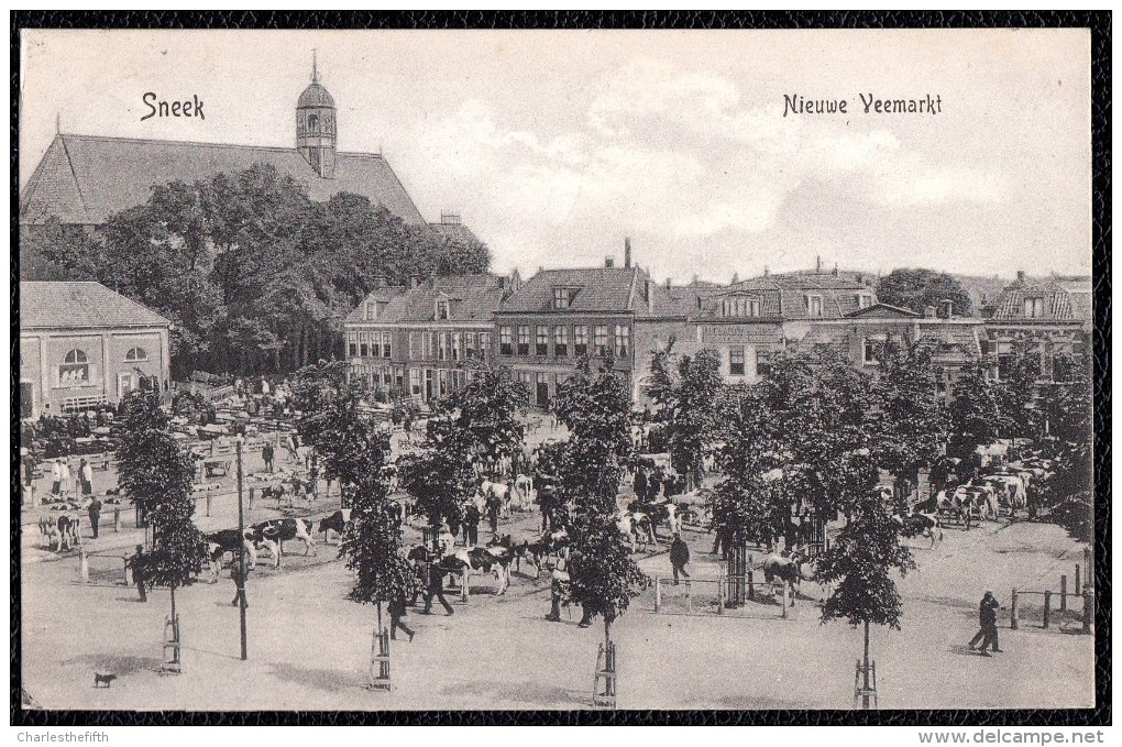 SNEEK - NIEUWE VEEMARKT  - Niet Courant - Animatie 1910 - Sneek