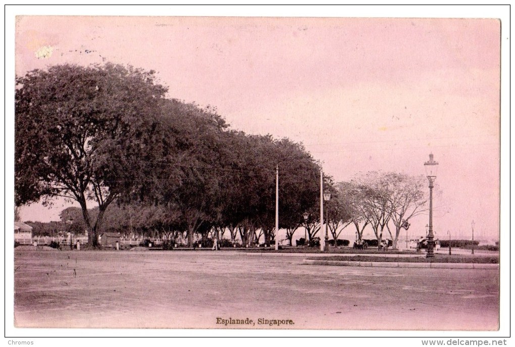 Carte Postale,  Obl. 1913, Singapour, Singapore, Esplanade - Singapore