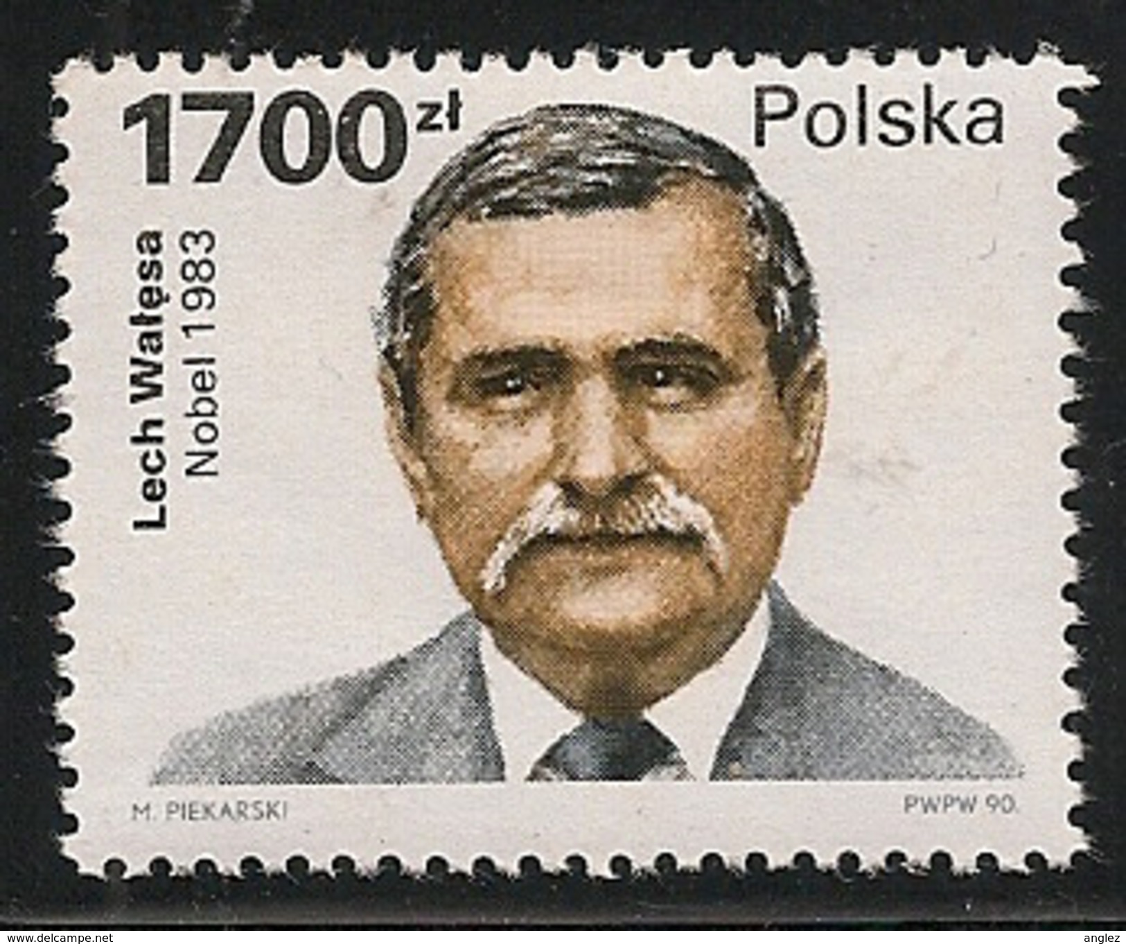 Poland: 1990 Lech Walesa, Nobel Prize Winner MNH - Unused Stamps