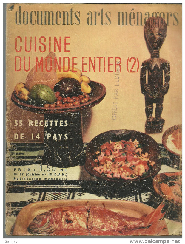 Cuisine Du Monde Entier (2)  DOCUMENTS ARTS MENAGERS N° 29 Mars 1961 / 55 Recettes De 14 Pays - Küche & Wein