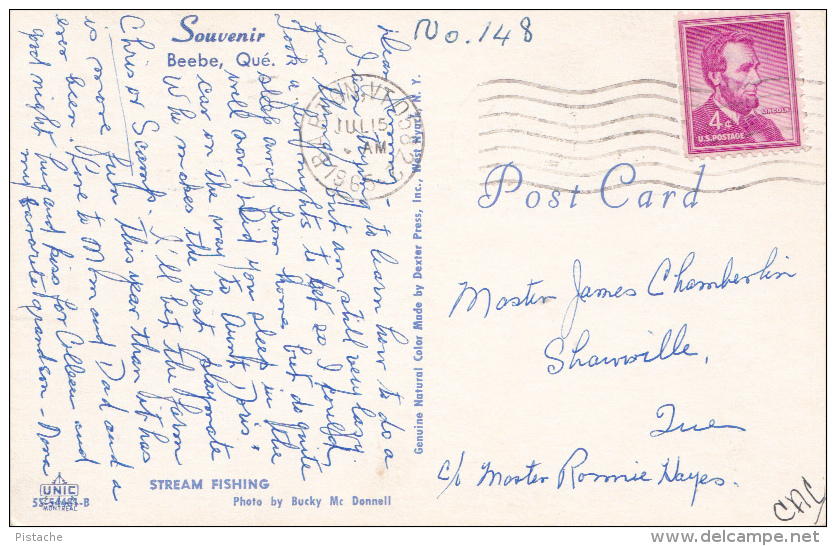 Beebe Québec - Stream Fishing - Pêche - Written - Stamp & Postmark 1965 - 2 Scans - Other & Unclassified