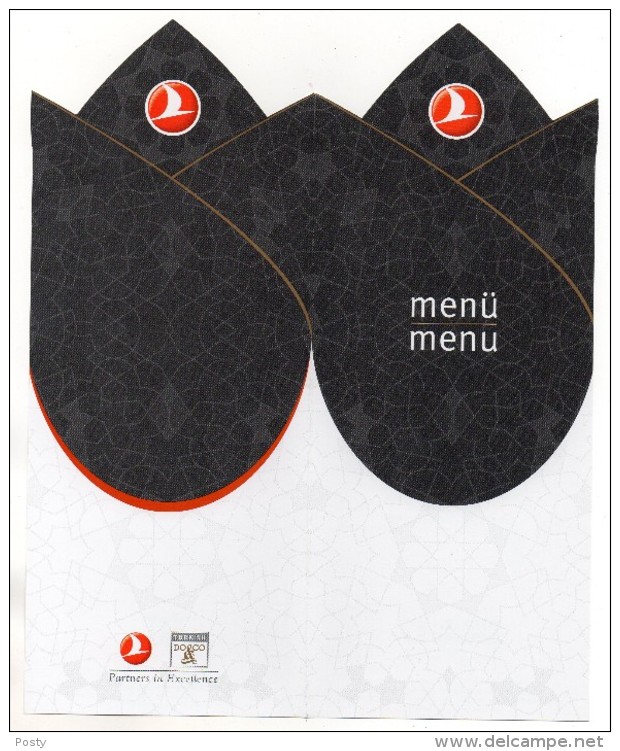 MENU - CARTE DES BOISSONS - BEVERAGE CARD - TURKISH AIRLINES - - Menükarten