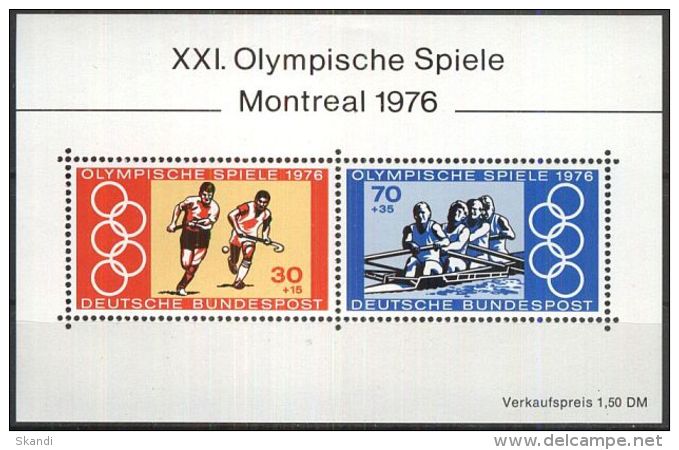 DEUTSCHLAND 1976 Mi-Nr. Block 12 ** MNH - 1959-1980