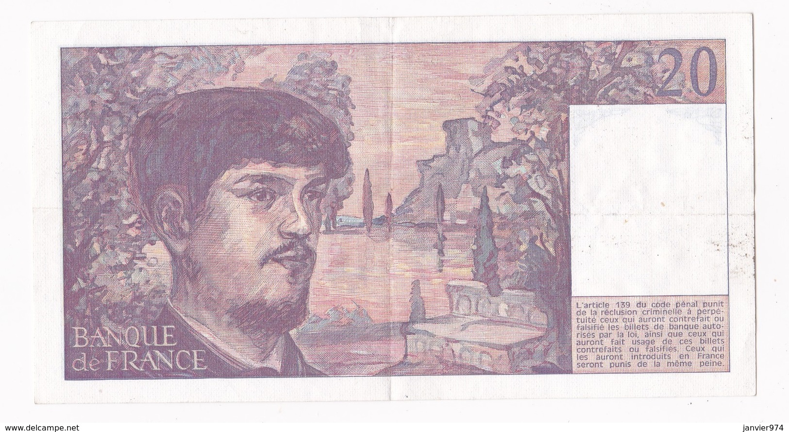 20 Francs Debussy 1980. Alphabet R.003 N° 7307710 - 20 F 1980-1997 ''Debussy''