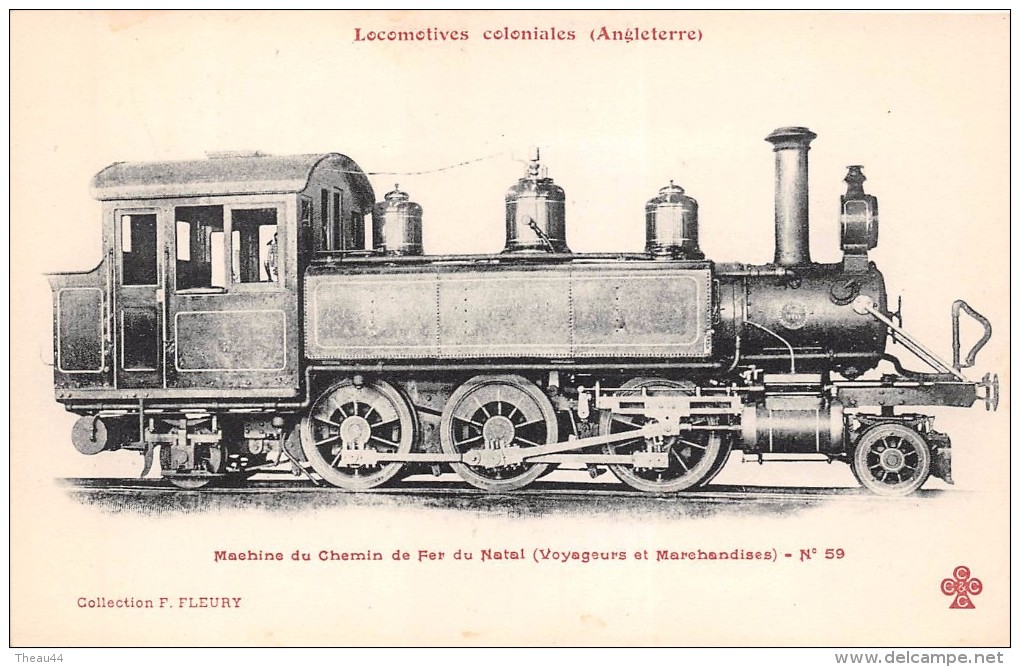 Les Locomotives - Angleterre -  Machine Du Chemin De Fer Du Natal (Voyageurs Et Marchandises) N°59 - Eisenbahnen