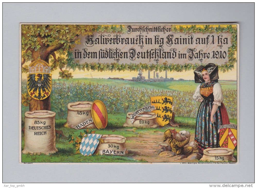 Motiv Landwirtschaft AK 1919-12-28 Landshut Kaliverbrauch In Kg Kainit Auf 1 Ha In Deutschland 1920 - Autres & Non Classés