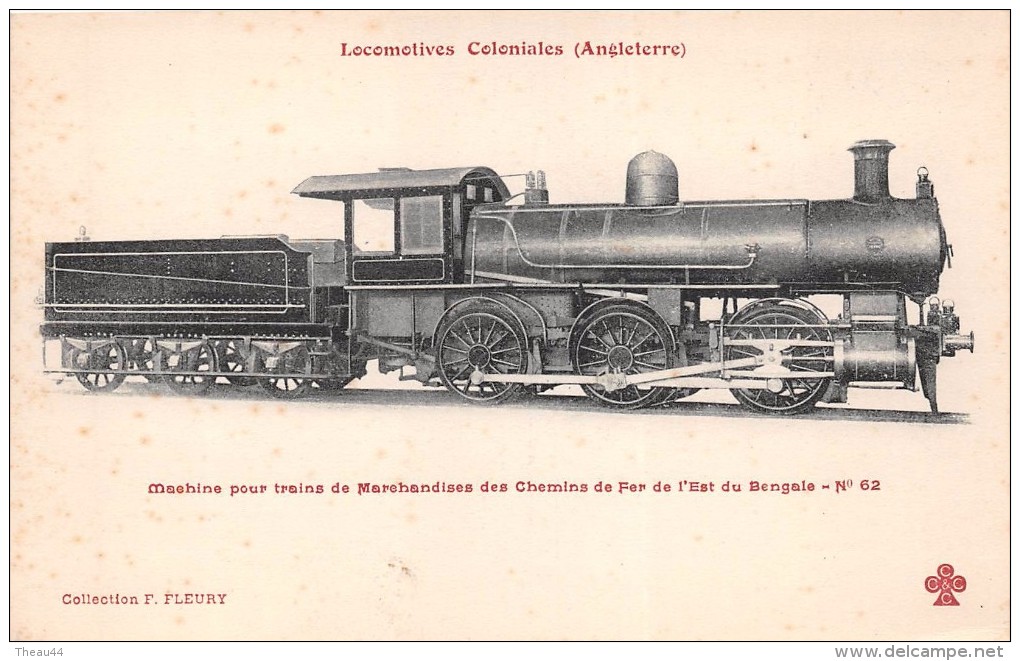 Locomotives Coloniales  - Machine Pour Train De Marchandises Des Chemin De Fer De L'Est Du BENGALE  -  N°62 - Trains