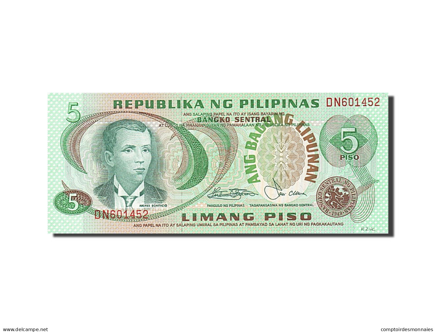 Billet, Philippines, 5 Piso, 1978, Undated, KM:160c, SPL - Filipinas