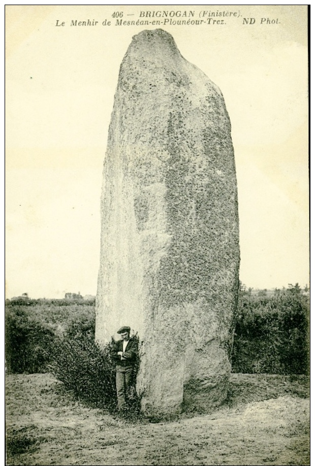 29-BRIGNOGAN-Le Menhir De Mesnéan En Plouénour Trez - Brignogan-Plage