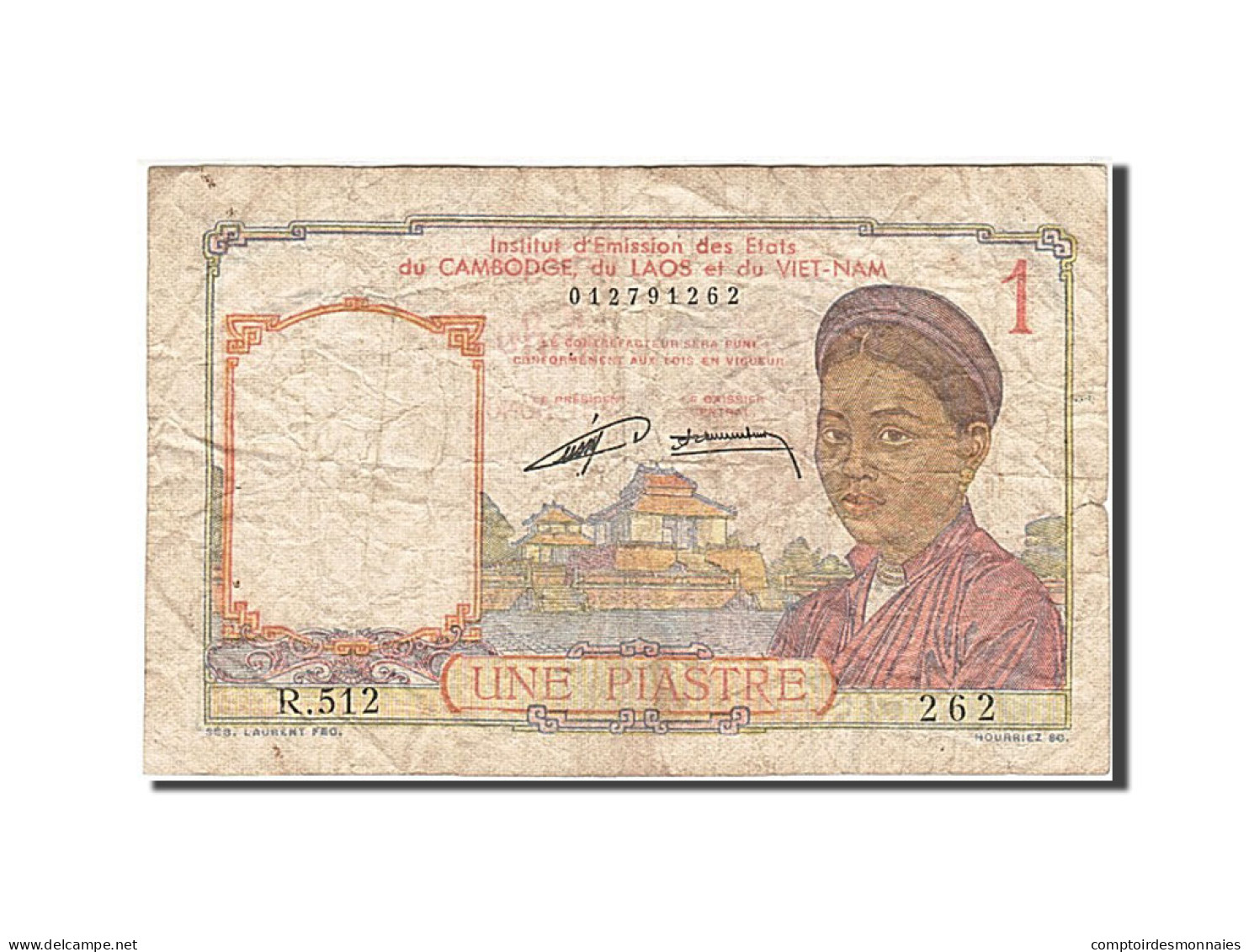 Billet, FRENCH INDO-CHINA, 1 Piastre, 1953, Undated (1953), KM:92, B - Indochine