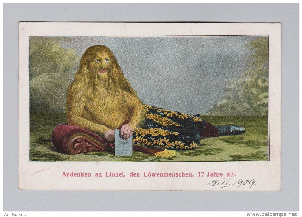 Motiv Litho AK Ungebraucht 1909-09-18 Andenken An Lionel Den Löwenmenschen Verlag Joh Liebhold - Autres & Non Classés